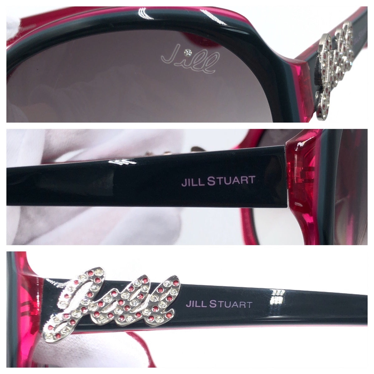 C-220
JILLSTUART ジルスチュアート ピンク ブラック 黒 シルバー金具 プラスチック 06-0537 6215 135 C03 サングラス オーバル  レディース