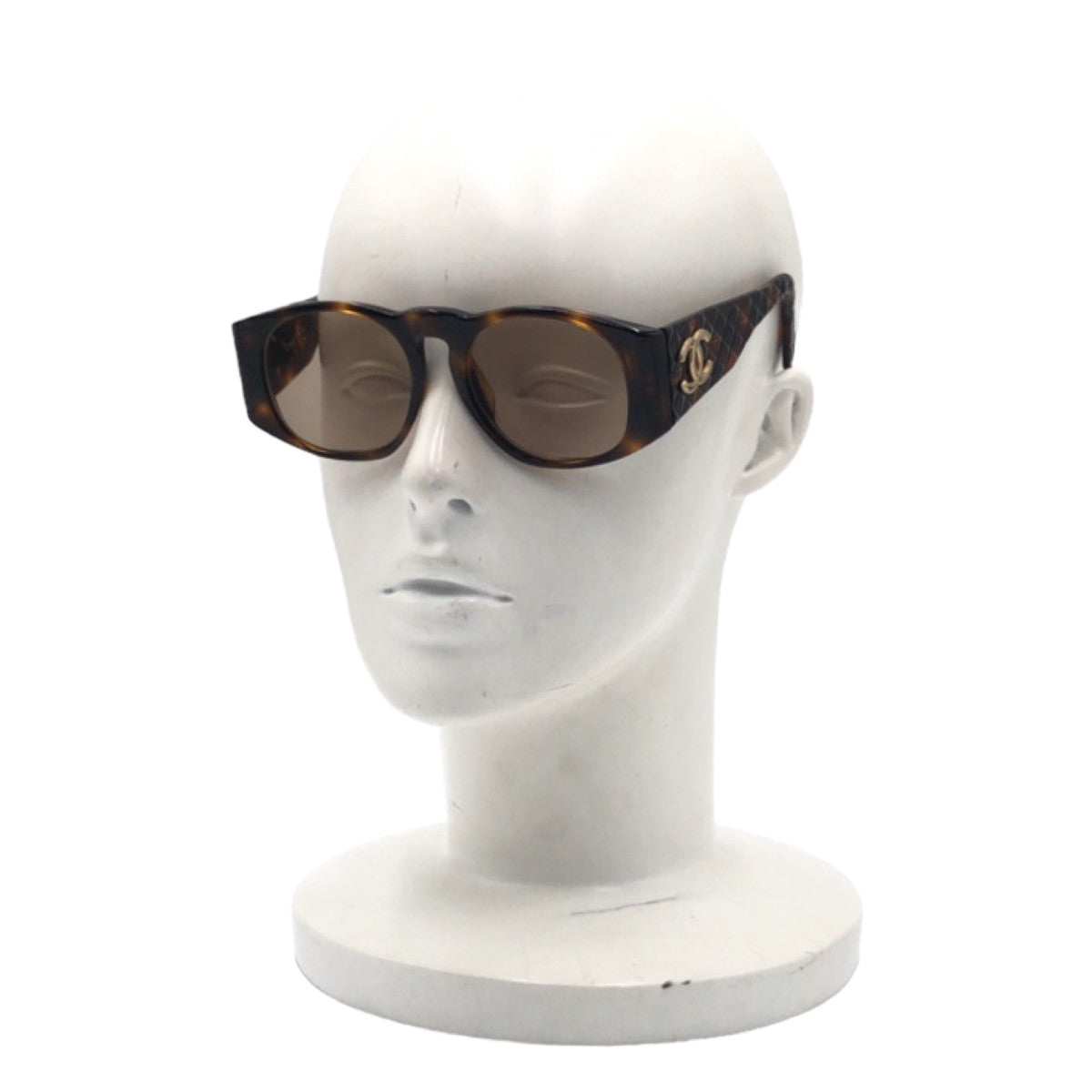 D-015
CHANEL シャネル マトラッセ ココマーク ブラウン 茶 ゴールド金具 プラスチック 01450 91235 サングラス ウェリントン  レディース