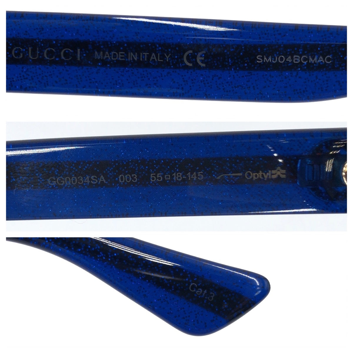 10139
GUCCI グッチ POP WEB シェリー ハバナ・トランスペアレントブルー インターロッキング ブラウン ブルー ゴールド金具 プラスチック GG 0034SA 003 5518 140 SMJO4BCHAC サングラス スクエア  メンズ