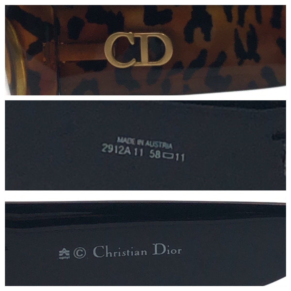 D-011
Christian Dior クリスチャンディオール ブラウン 茶 ゴールド金具 プラスチック 2912A 11 58□11 サングラス ボストン  度あり レディース