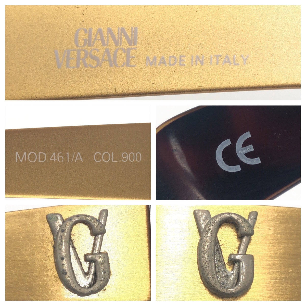 10140
Gianni Versace ジャンニ ヴェルサーチ ブラウン 茶 ゴールド 金 プラスチック MOD 461/A COL.900 サングラス オーバル  レディース