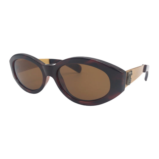 10140
 
Gianni Versace Brown Gold Plastic MOD 461/A COL.900 Oval Sunglasses for Women