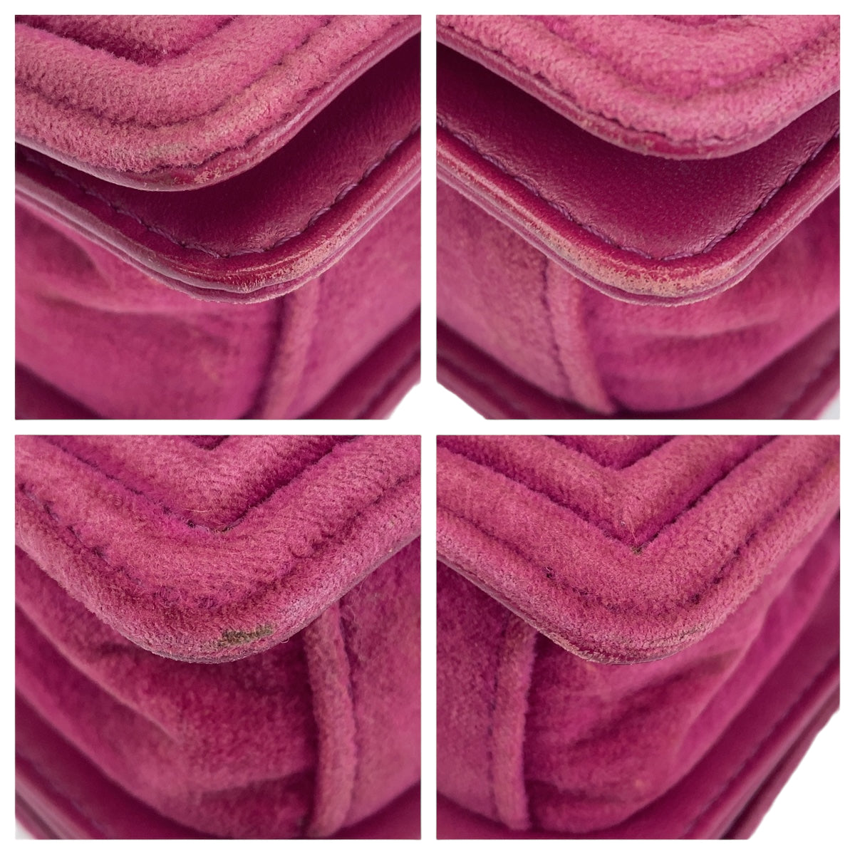 10142
CHANEL シャネル ミニボーイシャネル マトラッセ ピンク ガンメタ金具 ベロア / レザー チェーンショルダーバッグ ポシェット  レディース