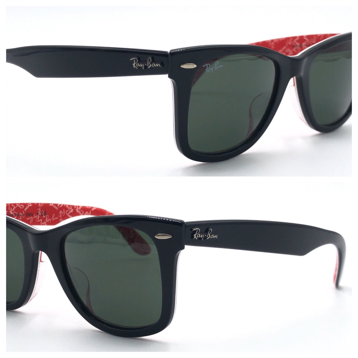 C-138
Ray-Ban レイバン ウェイファーラー ブラック 黒 レッド 赤 プラスチック RB2140F 1016 52□22 サングラス ウェリントン  メンズ