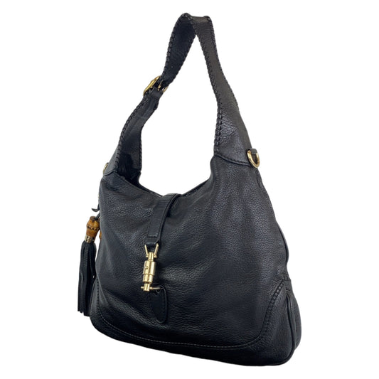 H-0262
GUCCI グッチ ニュージャッキー ブラック 黒 シルバー金具 レザー 246907 トートバッグ 肩掛け  レディース