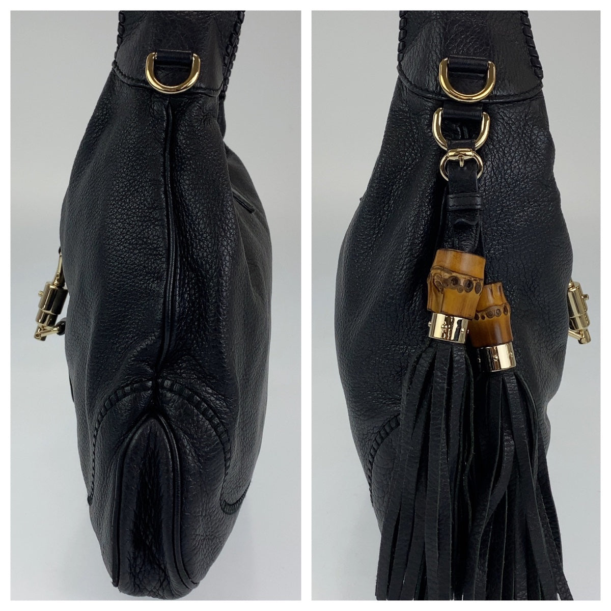 H-0262
GUCCI グッチ ニュージャッキー ブラック 黒 シルバー金具 レザー 246907 トートバッグ 肩掛け  レディース