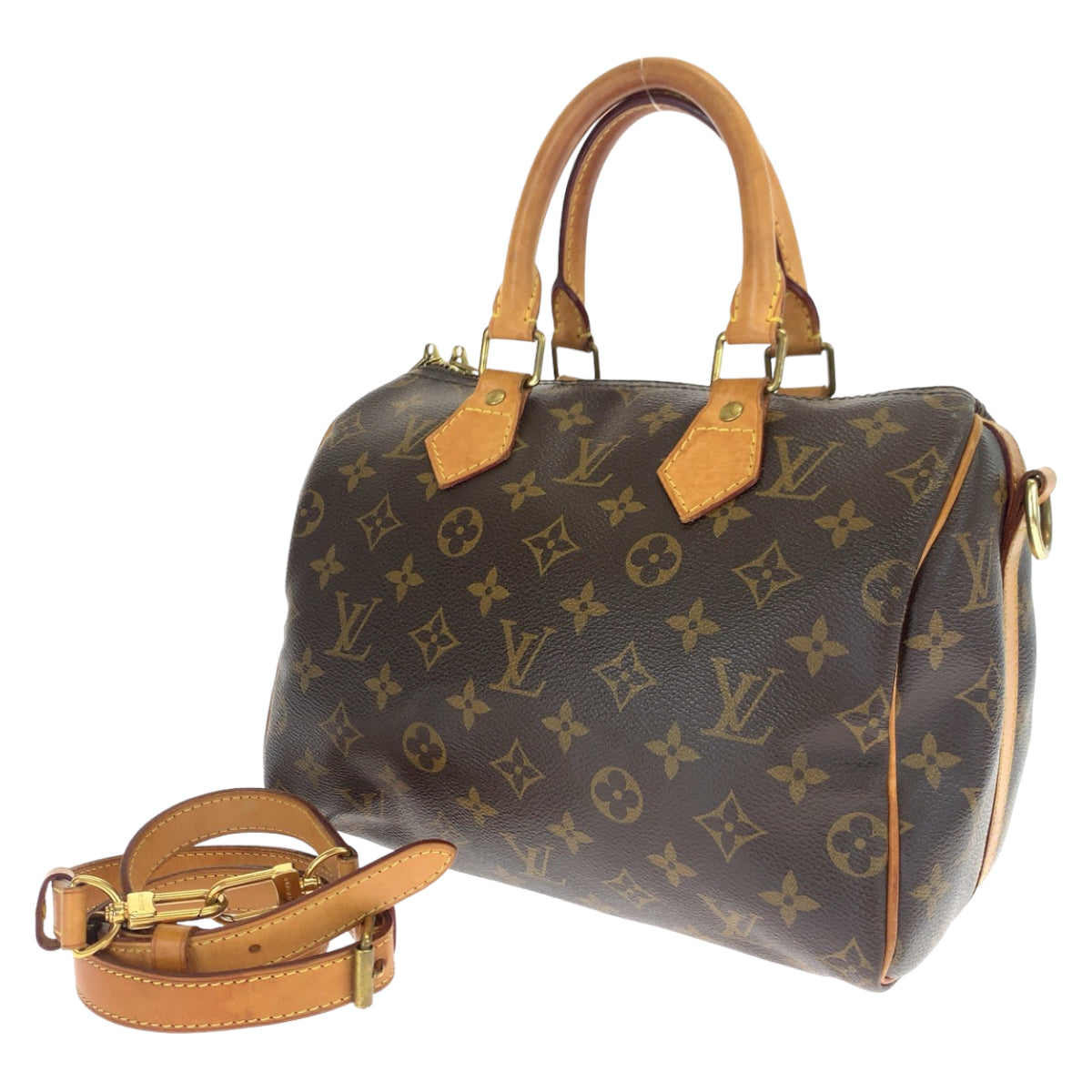 LOUIS VUITTON ルイヴィトン モノグラム スピーディ25 ブラウン 茶色 PVC M41528 ボストンバッグ ハンドバッグ  レディース