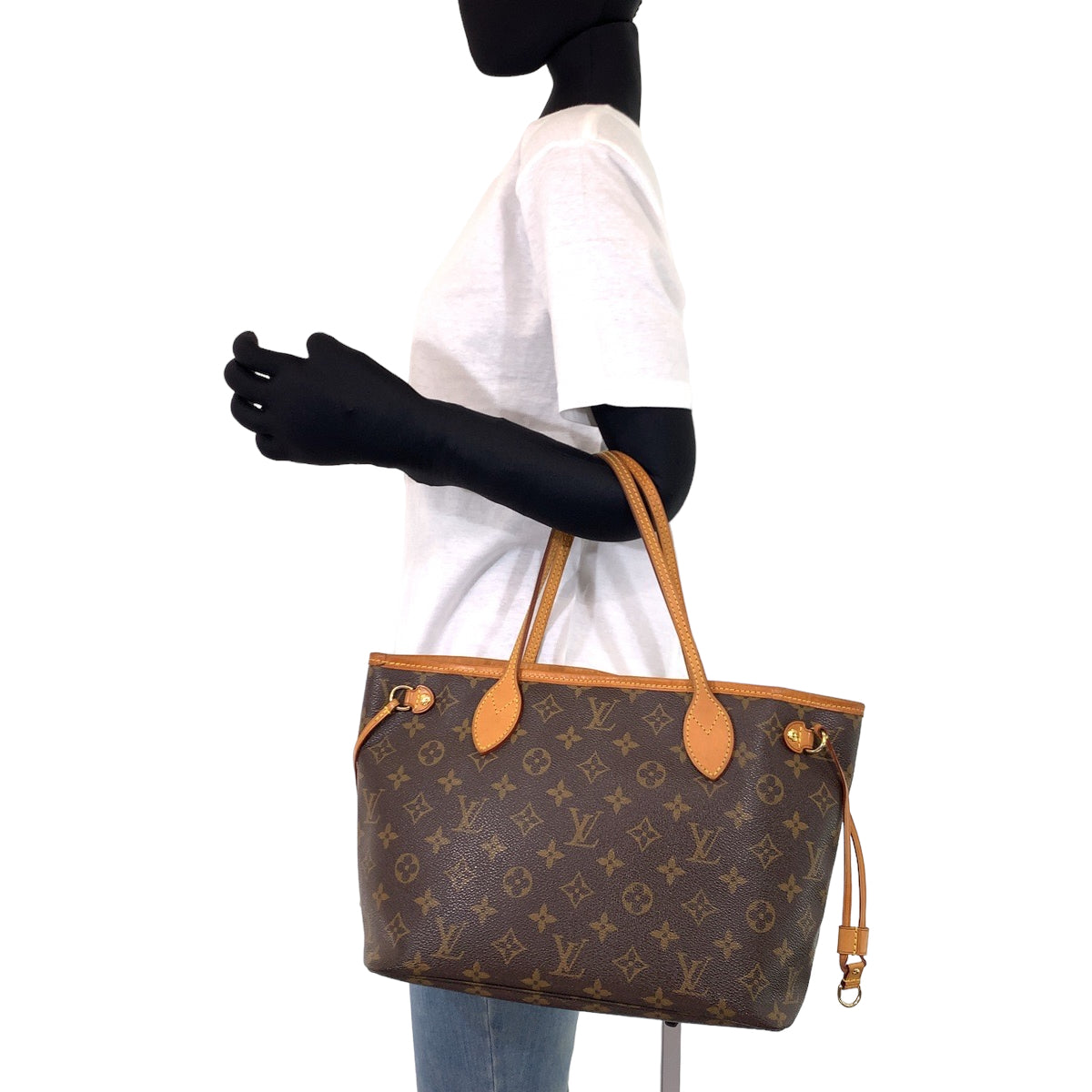 10149
LOUIS VUITTON ルイヴィトン モノグラム ネヴァーフルPM ポーチ付き ブラウン ピヴォワンヌ ピンク PVC M41245 トートバッグ ハンドバッグ  レディース