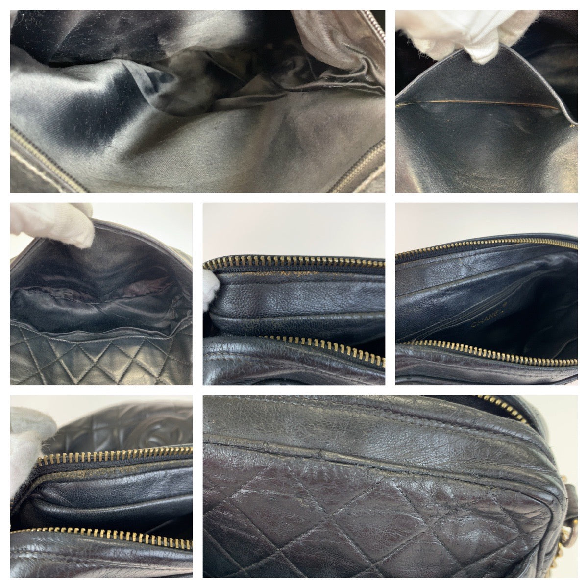 10151
CHANEL シャネル ヴィンテージ マトラッセ タッセル ココマーク ブラック ゴールド金具 ラムスキン チェーンショルダーバッグ 斜め掛け ポシェット  レディース