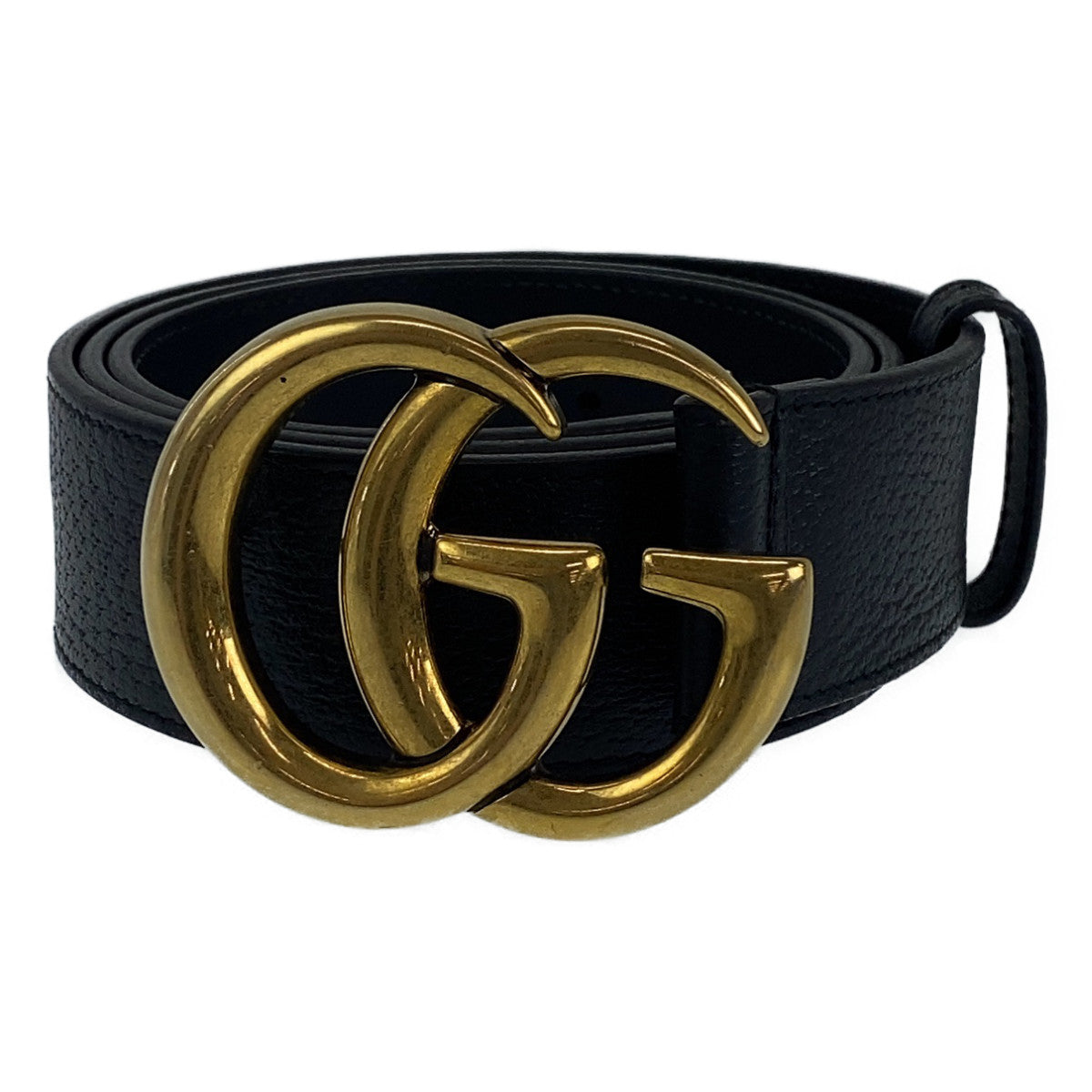 10154
 GUCCI GG Marmont Size 90/36 Black Gold Leather Belt Buckle Belt Men's