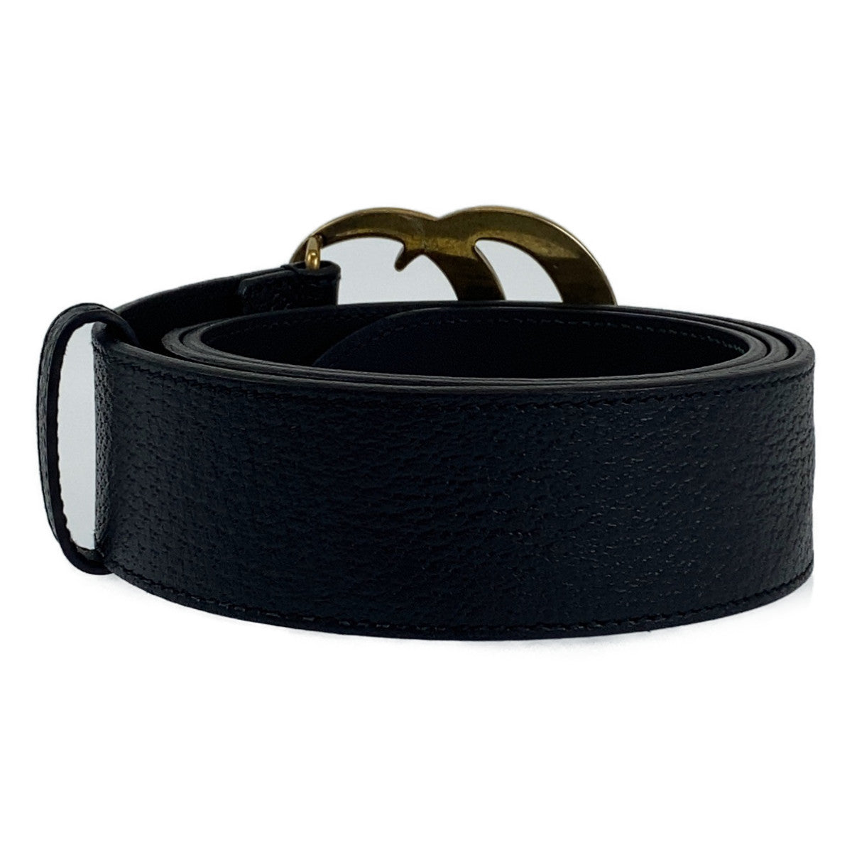 10154
 GUCCI GG Marmont Size 90/36 Black Gold Leather Belt Buckle Belt Men's