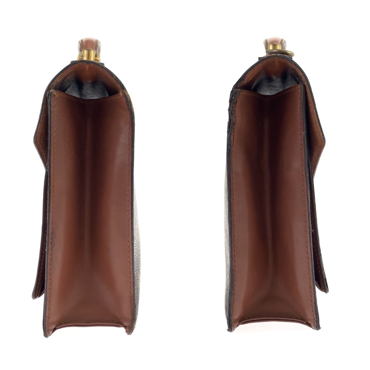 10157
LOUIS VUITTON ルイヴィトン ヴィンテージ モノグラム モンソー ブラウン 茶 ゴールド金具 PVC / レザー M51185 ショルダーバッグ ハンドバッグ 2way セカンドバッグ  メンズ