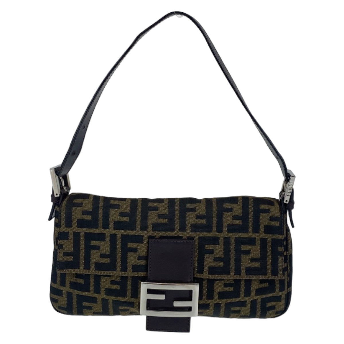 C-057
FENDI フェンディ ズッカ柄 マンマバケット ブラウン 茶 シルバー金具 キャンバス ハンドバッグ ワンショルダーバッグ  レディース