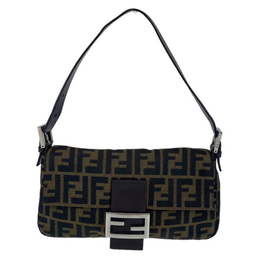 C-057
FENDI フェンディ ズッカ柄 マンマバケット ブラウン 茶 シルバー金具 キャンバス ハンドバッグ ワンショルダーバッグ  レディース