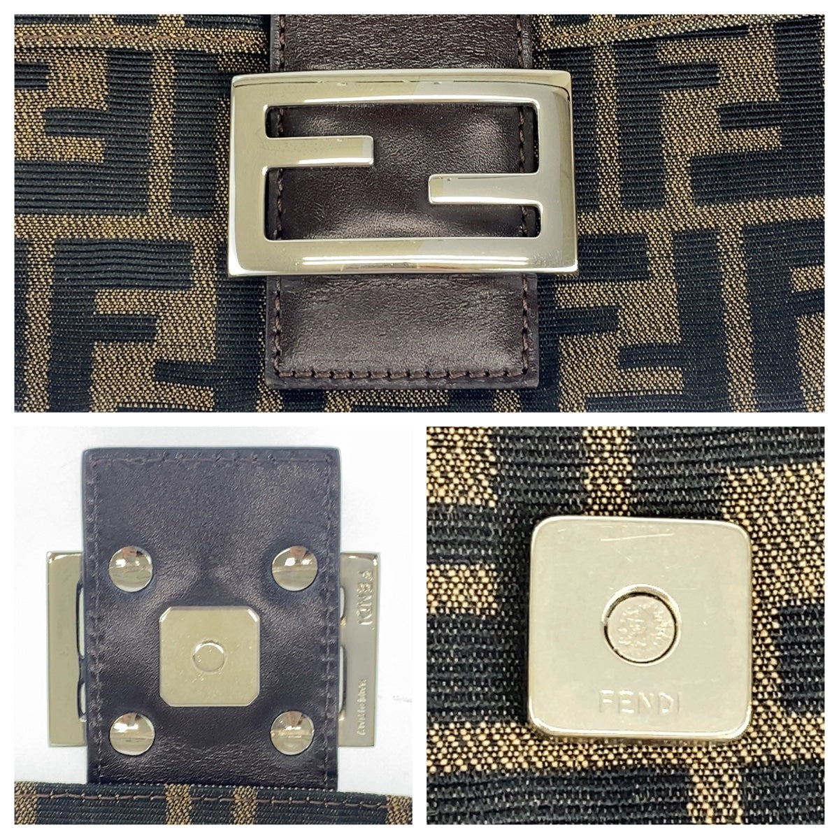 C-057
FENDI フェンディ ズッカ柄 マンマバケット ブラウン 茶 シルバー金具 キャンバス ハンドバッグ ワンショルダーバッグ  レディース