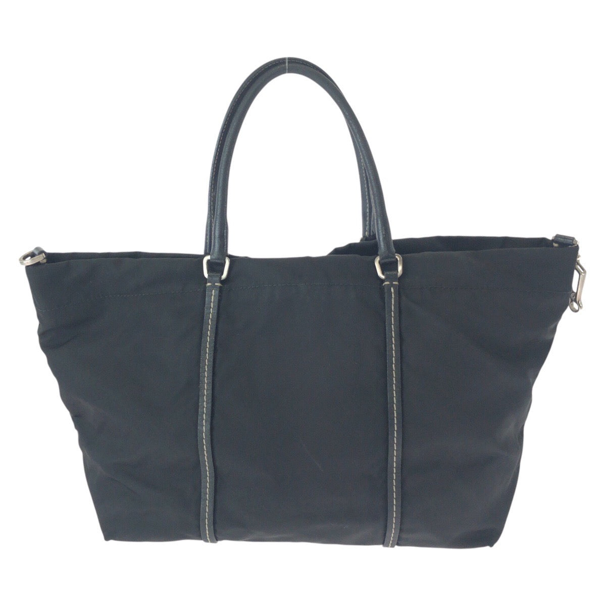 10164
PRADA プラダ テスート 三角ロゴ ブラック シルバー金具 ナイロン トートバッグ ハンドバッグ  レディース