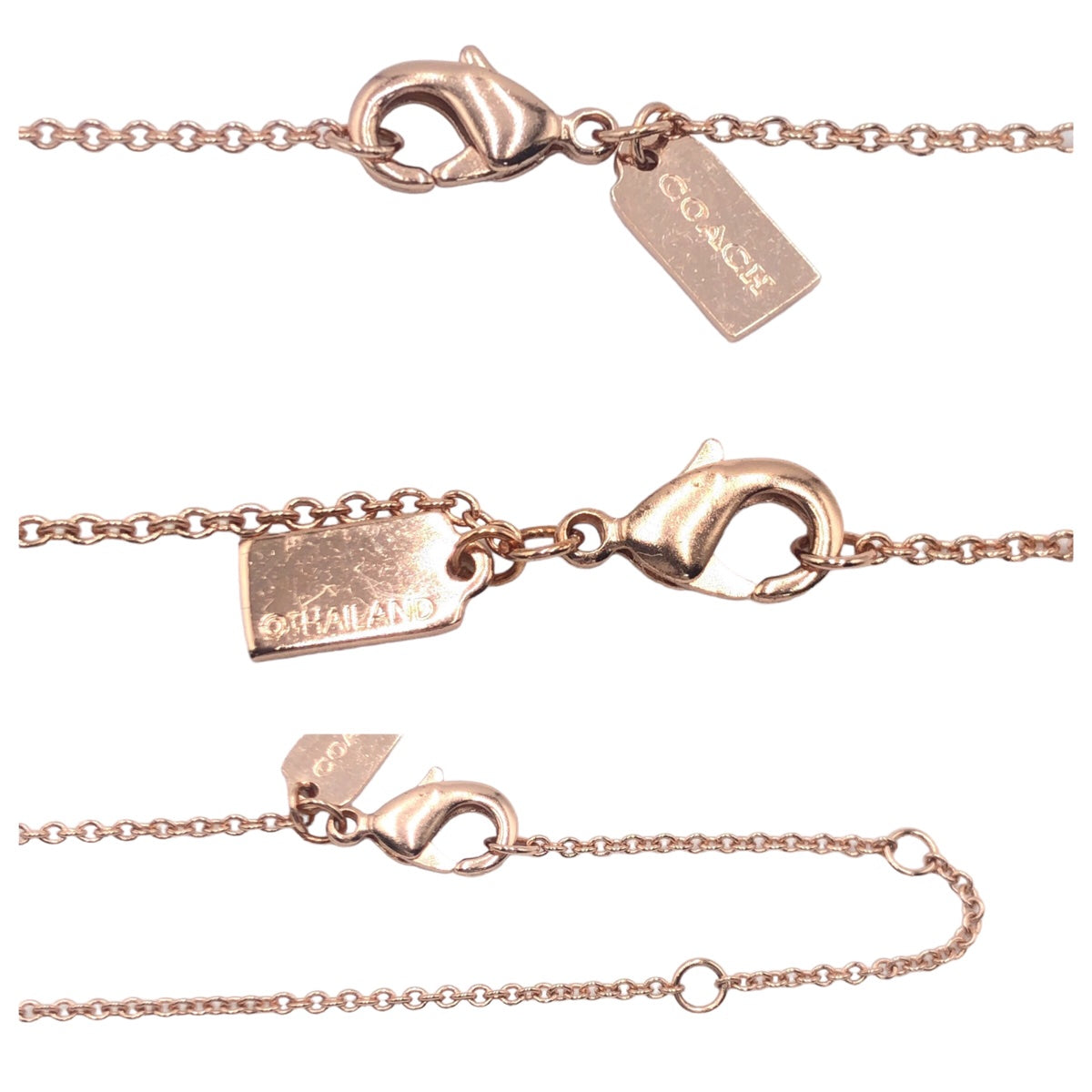 D-022
COACH コーチ パヴェ シグネチャー ローズゴールド ピンク ラインストーン 91433-RGD ネックレス ペンダント  レディース