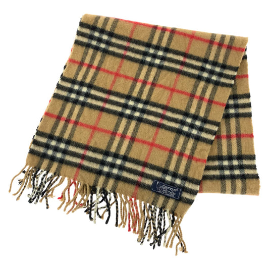 10167
BURBERRY バーバリー チェック柄 ブラウン ブラック レッド ホワイト カシミヤ マフラー ストール  メンズ