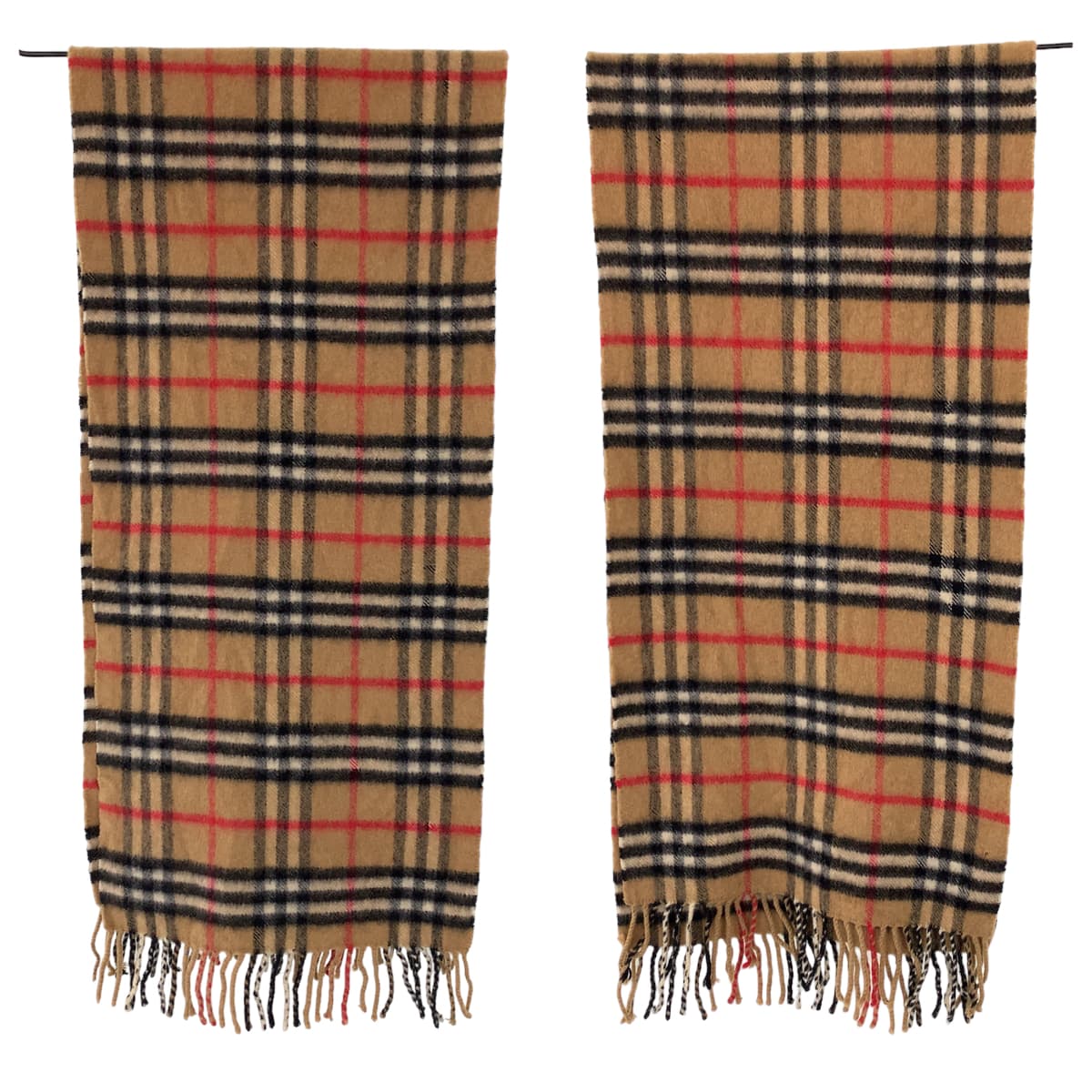 10167
BURBERRY バーバリー チェック柄 ブラウン ブラック レッド ホワイト カシミヤ マフラー ストール  メンズ