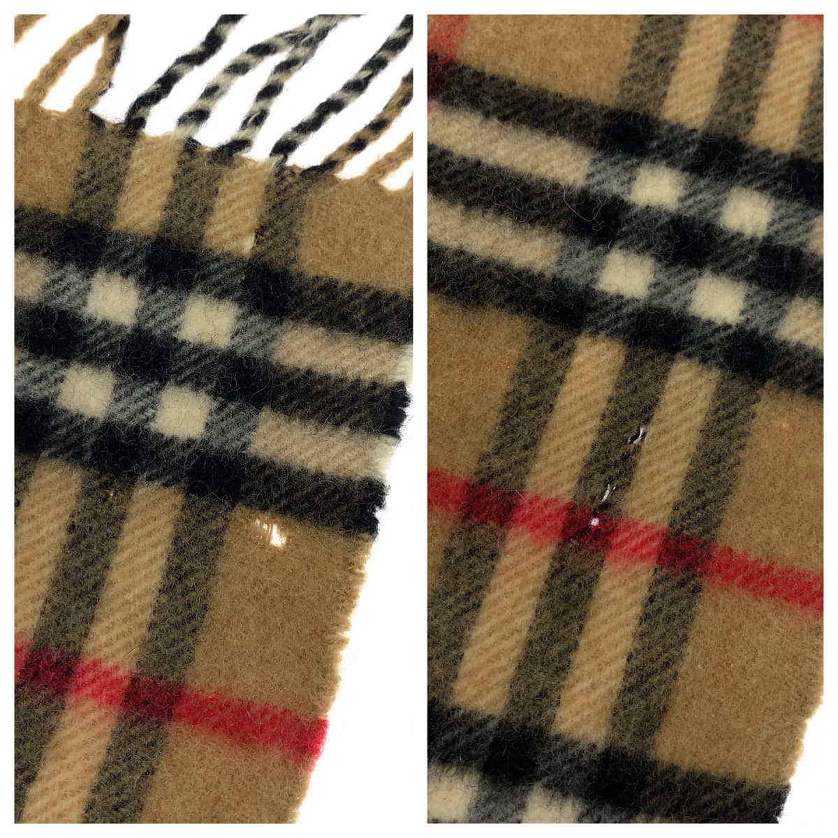 10167
BURBERRY バーバリー チェック柄 ブラウン ブラック レッド ホワイト カシミヤ マフラー ストール  メンズ