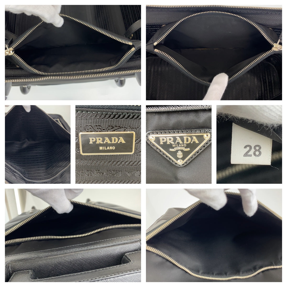 C-069
PRADA プラダ テスート 男女兼用 ブラック 黒 シルバー金具 ナイロン / レザー VV029M キャリーバッグ キャリーケース スーツケース  レディース