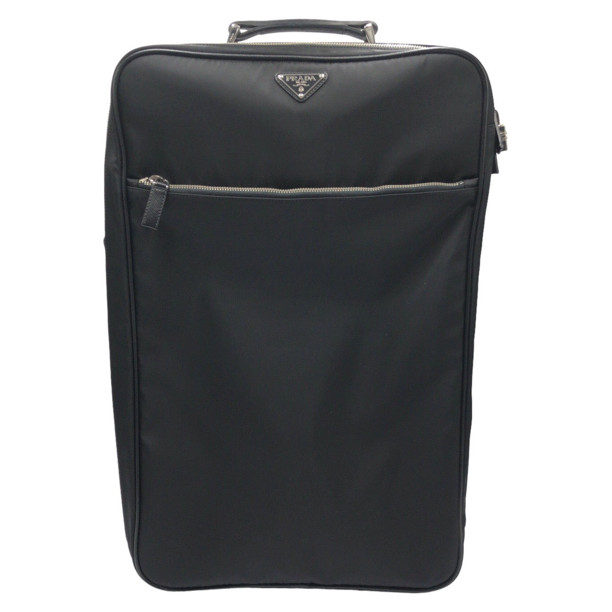 C-069
PRADA プラダ テスート 男女兼用 ブラック 黒 シルバー金具 ナイロン / レザー VV029M キャリーバッグ キャリーケース スーツケース  レディース