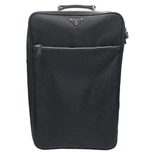C-069
PRADA プラダ テスート 男女兼用 ブラック 黒 シルバー金具 ナイロン / レザー VV029M キャリーバッグ キャリーケース スーツケース  レディース