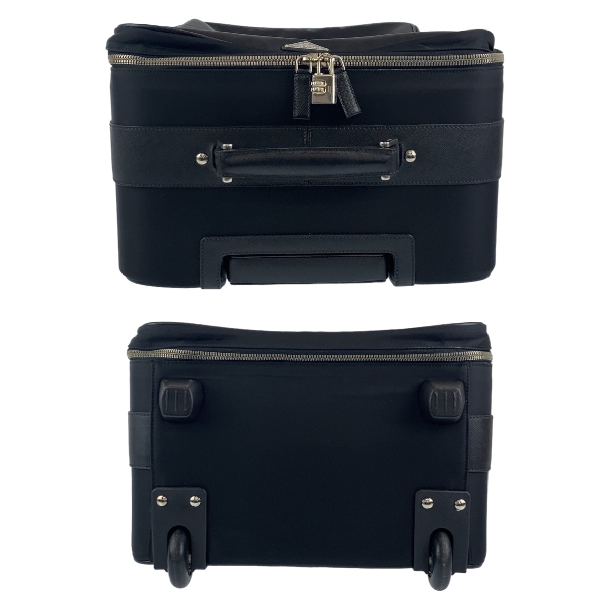 C-069
PRADA プラダ テスート 男女兼用 ブラック 黒 シルバー金具 ナイロン / レザー VV029M キャリーバッグ キャリーケース スーツケース  レディース