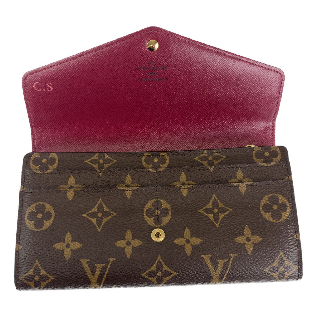 H-00167
LOUIS VUITTON ルイヴィトン モノグラム ポルトフォイユサラ ブラウン 茶色 フューシャ PVC M62234 長財布 ロングウォレット  レディース