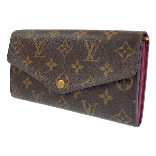 H-00167
LOUIS VUITTON ルイヴィトン モノグラム ポルトフォイユサラ ブラウン 茶色 フューシャ PVC M62234 長財布 ロングウォレット  レディース