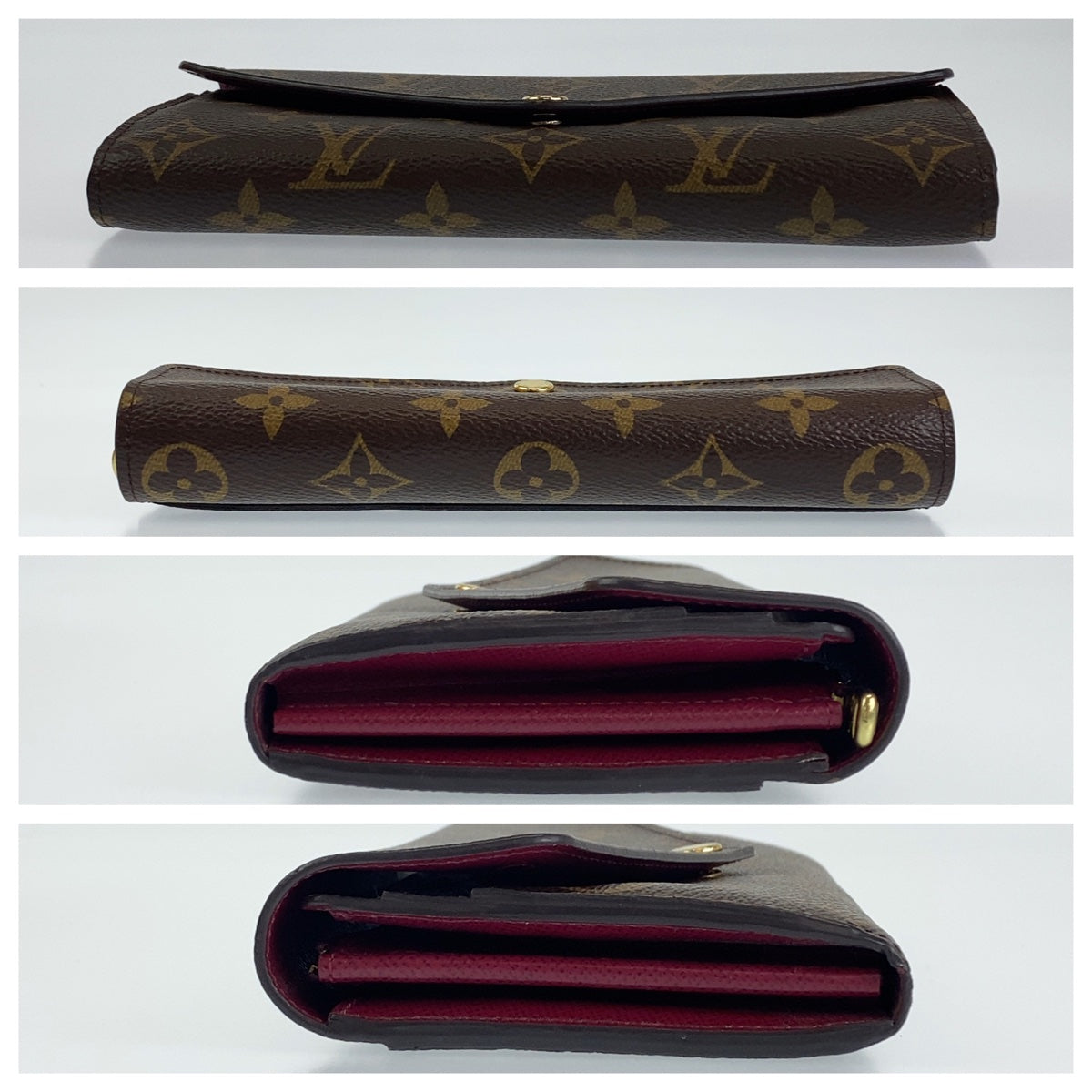 H-00167
LOUIS VUITTON ルイヴィトン モノグラム ポルトフォイユサラ ブラウン 茶色 フューシャ PVC M62234 長財布 ロングウォレット  レディース