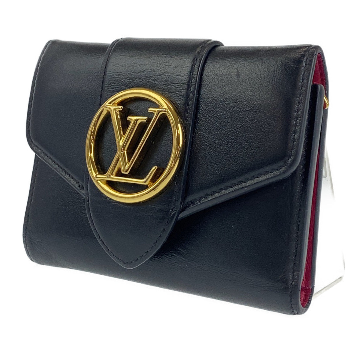 H-00167
LOUIS VUITTON ルイヴィトン ポルトフォイユコンパクト ポンヌフ ブラック 黒 ピンク ゴールド金具 PVC M69175 三つ折り財布 コンパクトウォレット  レディース