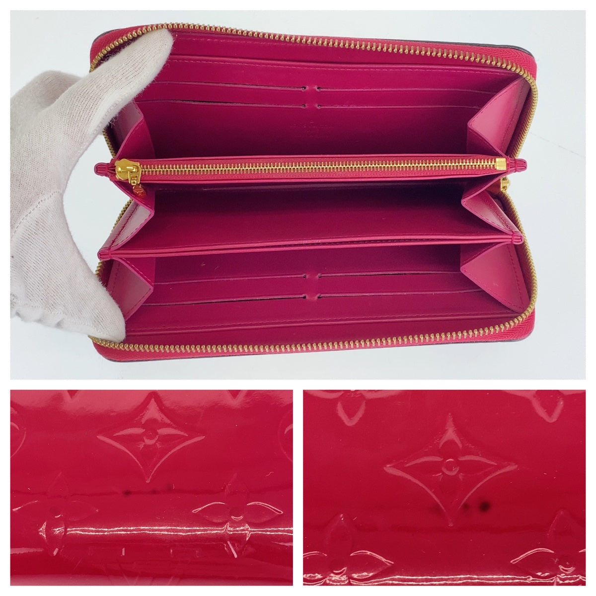 12673
LOUIS VUITTON ルイヴィトン モノグラム ヴェルニ ジッピーウォレット ローズアンディアン ピンク系 ゴールド金具 エナメル M91597 長財布 ラウンドファスナー  レディース