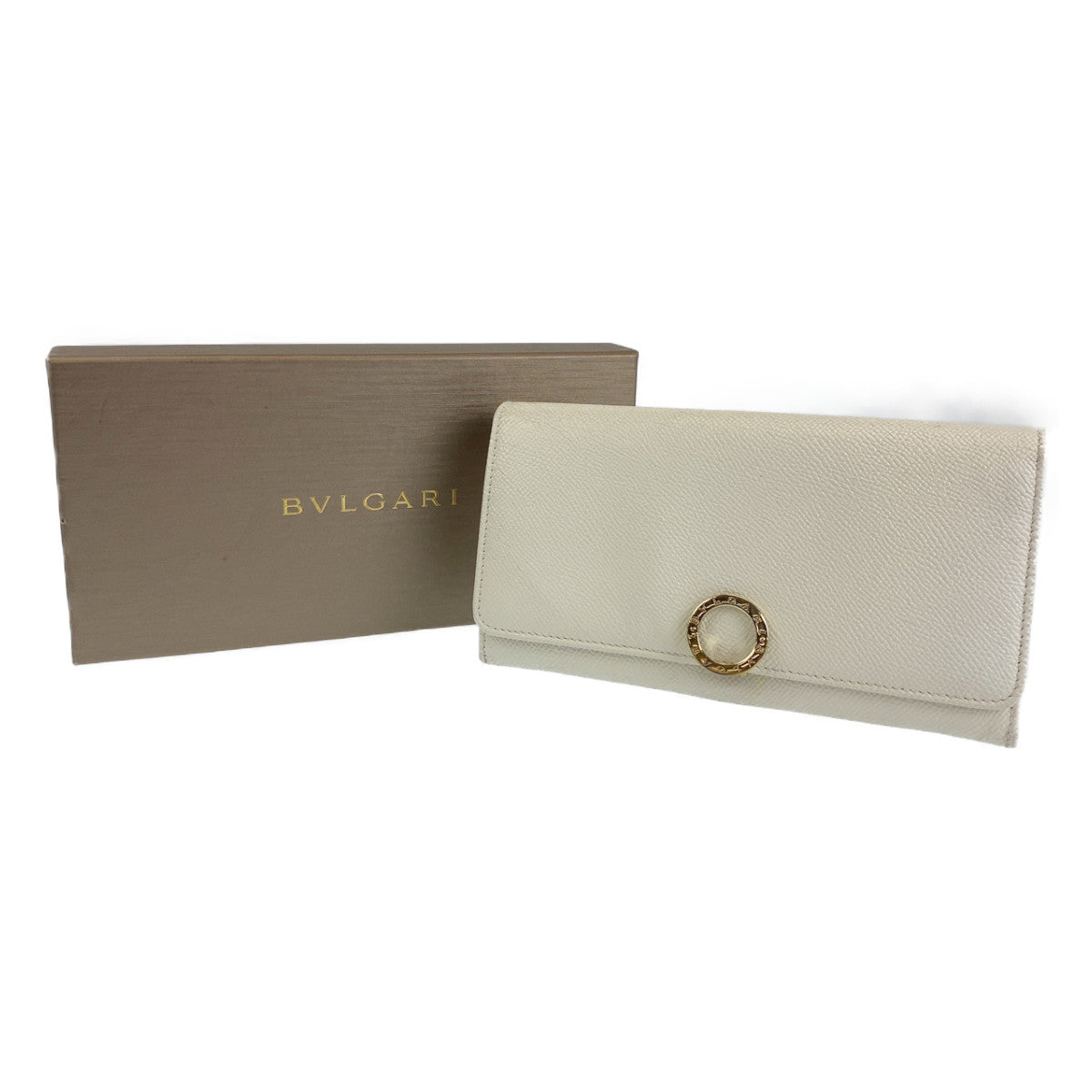 10184
BVLGARI ブルガリ ラージウォレット ビーゼロ アイボリー ホワイト 中ピンク レザー 長財布 ロングウォレット  レディース