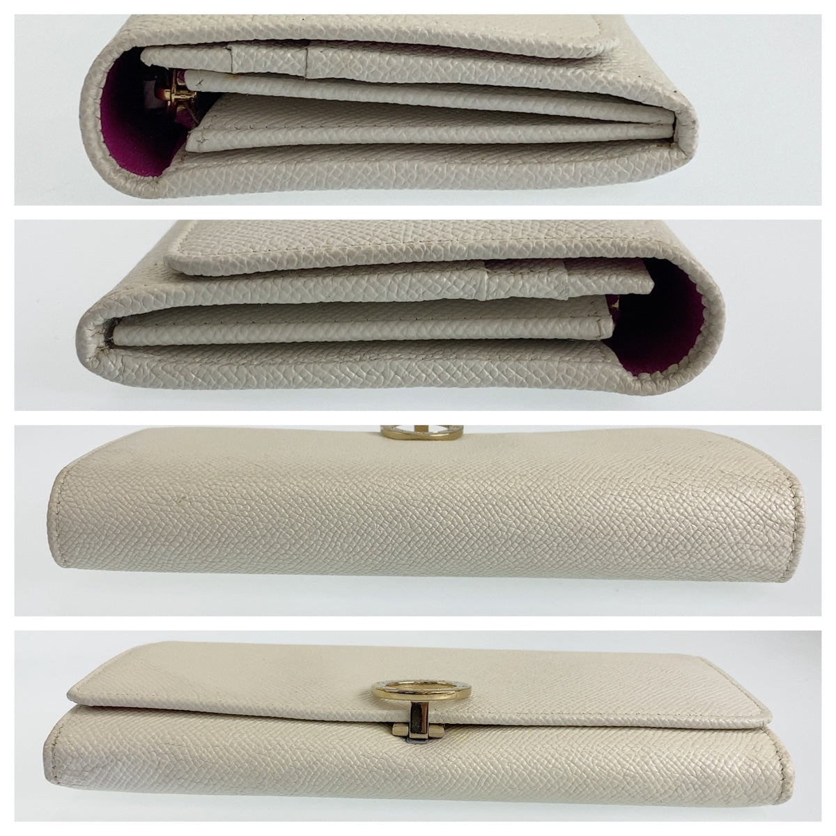 10184
BVLGARI ブルガリ ラージウォレット ビーゼロ アイボリー ホワイト 中ピンク レザー 長財布 ロングウォレット  レディース