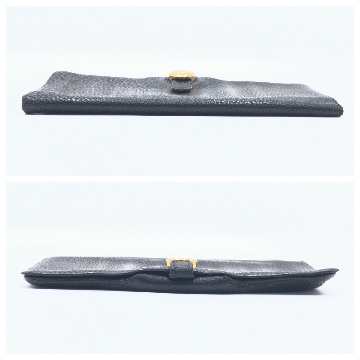 C-118
HERMES エルメス ドゴンMM 男女兼用 ブラック 黒 ゴールド金具 トゴ 札入れ ロングウォレット D刻印  メンズ