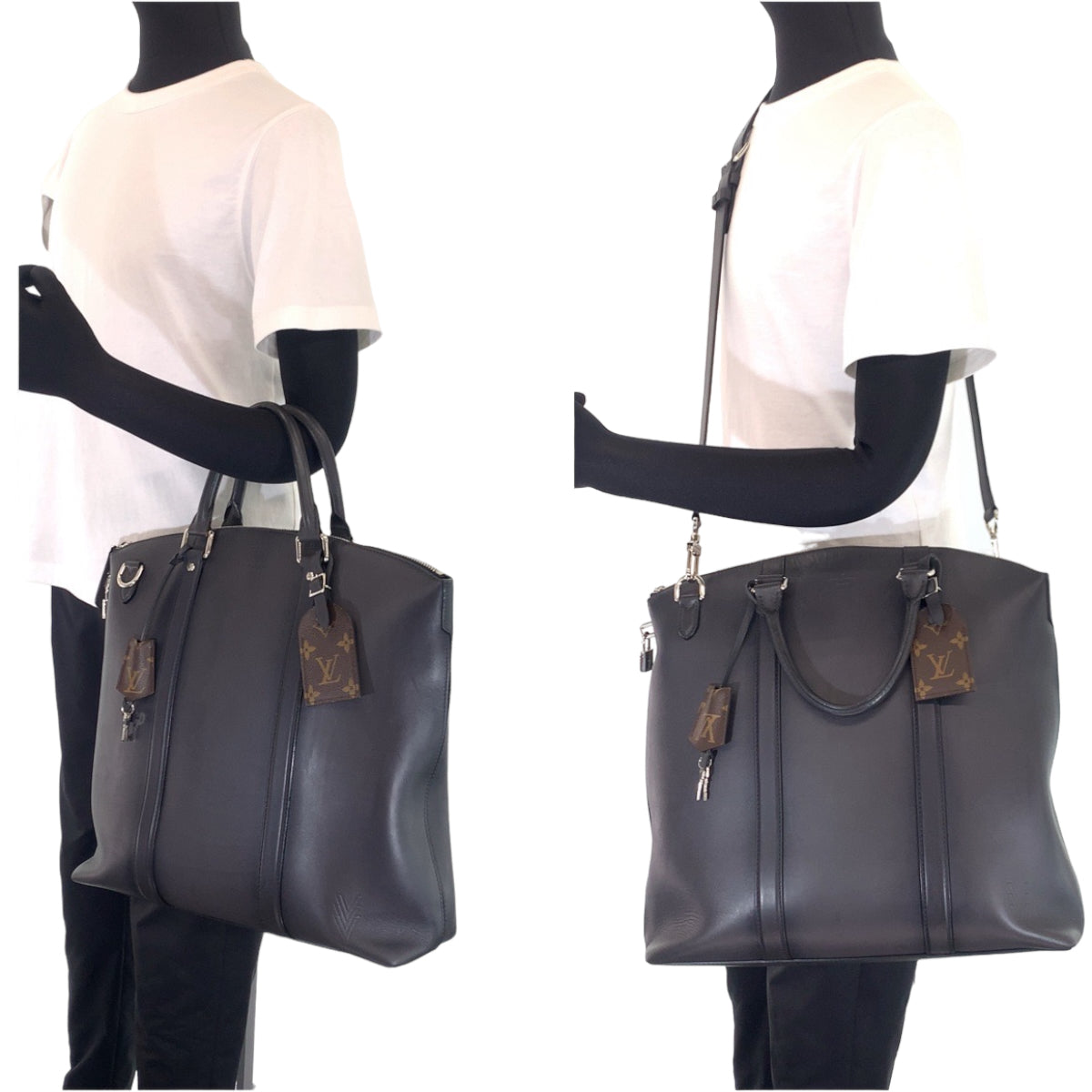 H-00278
LOUIS VUITTON ルイヴィトン キュイール オンブレ ロックイット ブラック 黒 シルバー金具 カーフ M50460 ショルダーバッグ トートバッグ 2way  メンズ