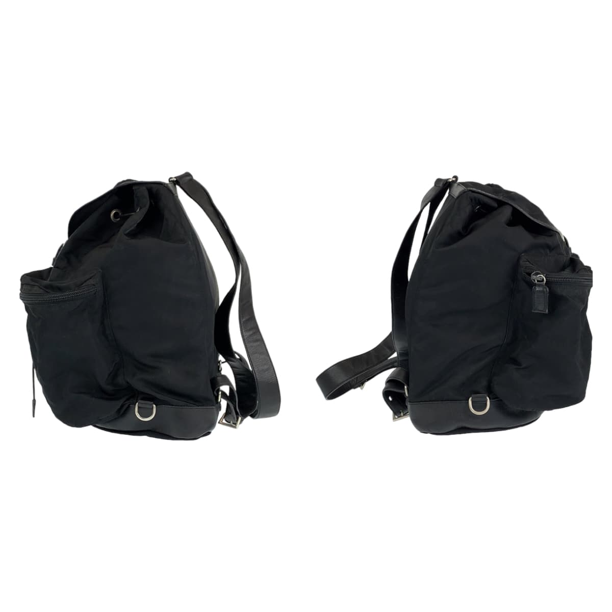 H-00282
PRADA プラダ テスート ブラック 黒 シルバー金具 ナイロン リュックサック バッグパック  レディース