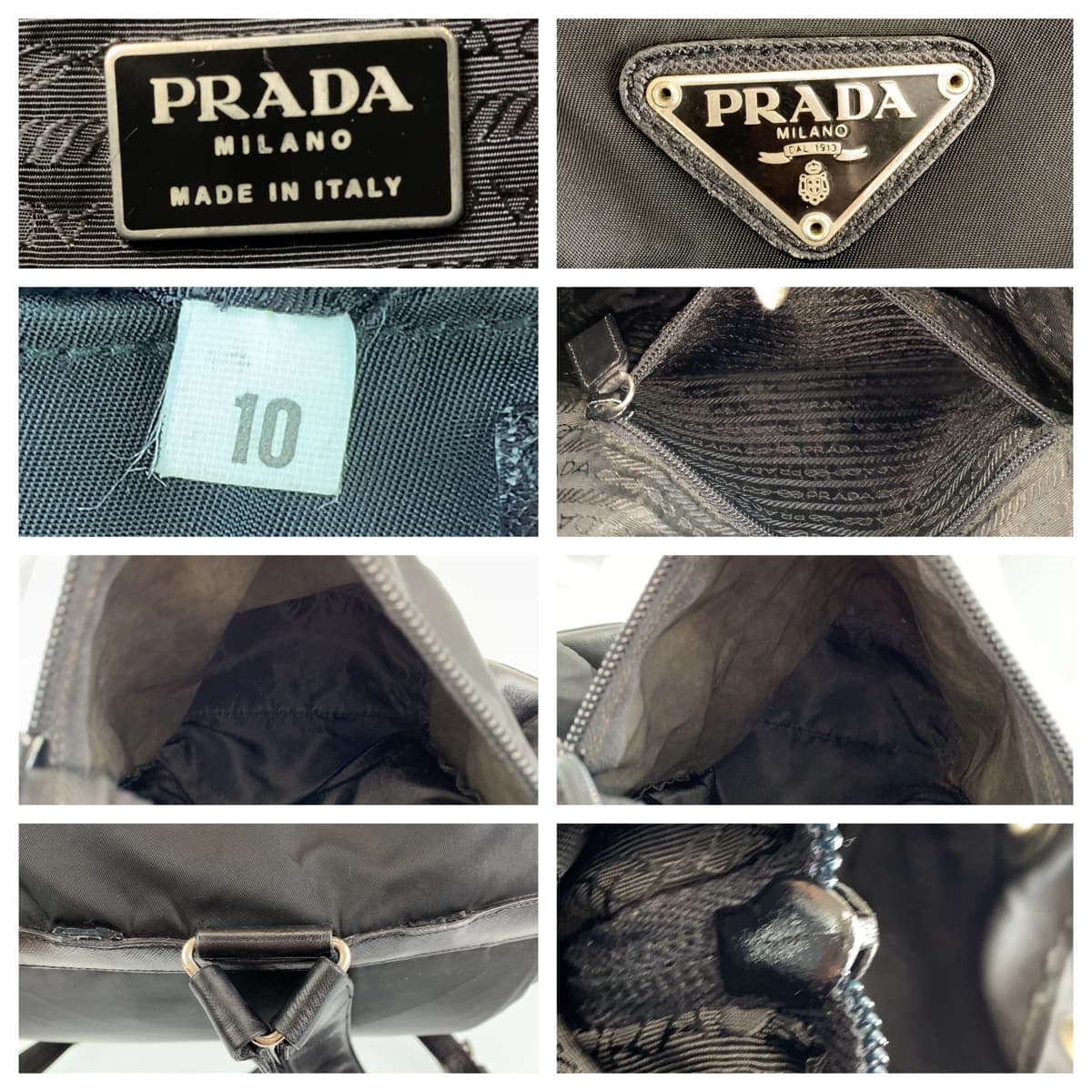 H-00282
PRADA プラダ テスート ブラック 黒 シルバー金具 ナイロン リュックサック バッグパック  レディース