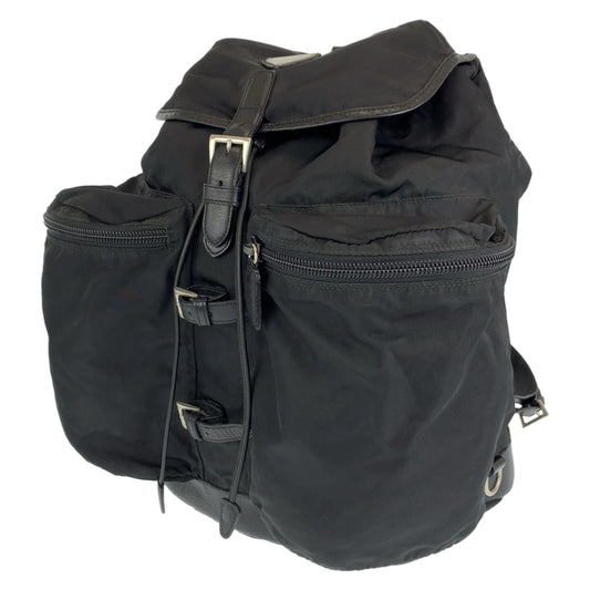 H-00282
PRADA プラダ テスート ブラック 黒 シルバー金具 ナイロン リュックサック バッグパック  レディース