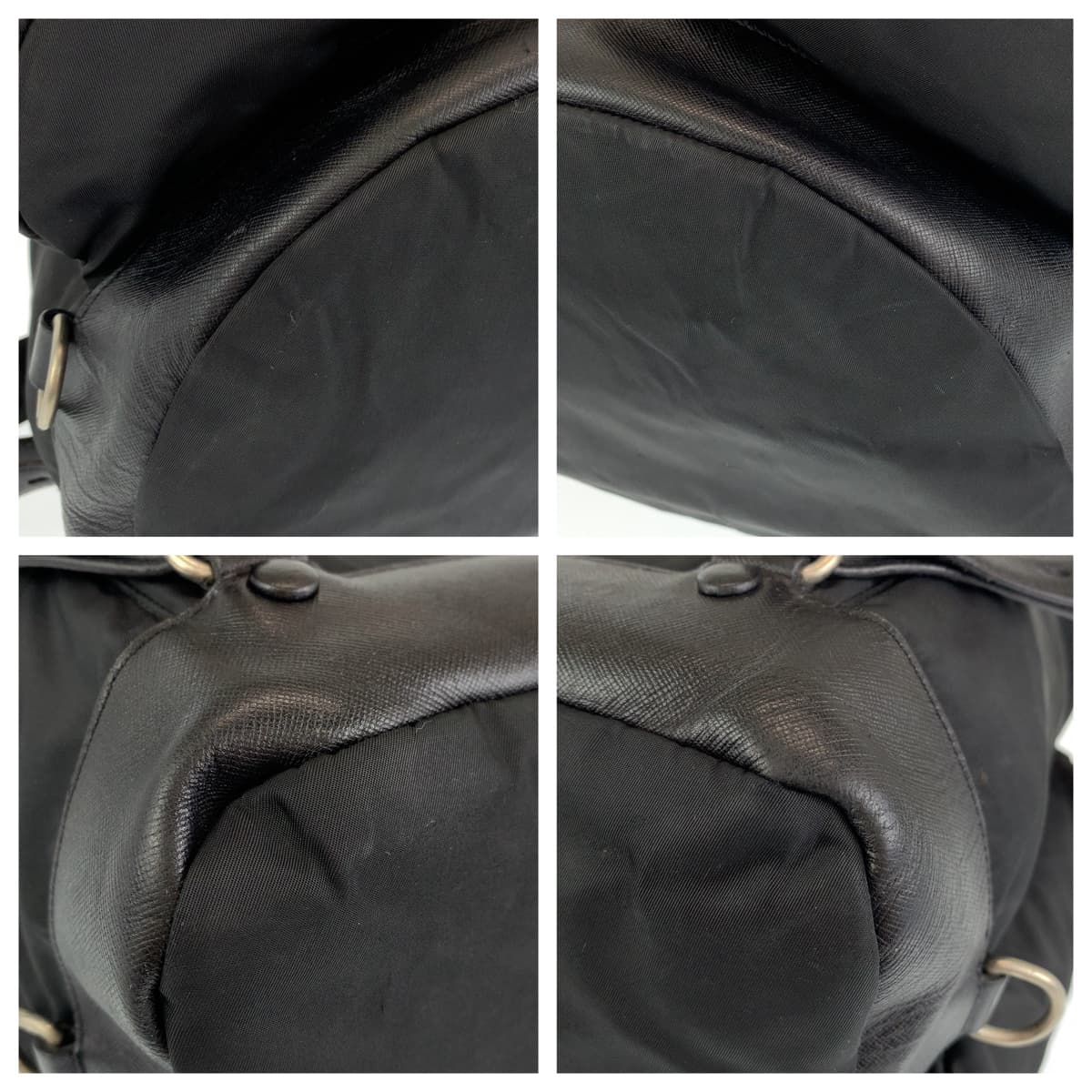 H-00282
PRADA プラダ テスート ブラック 黒 シルバー金具 ナイロン リュックサック バッグパック  レディース