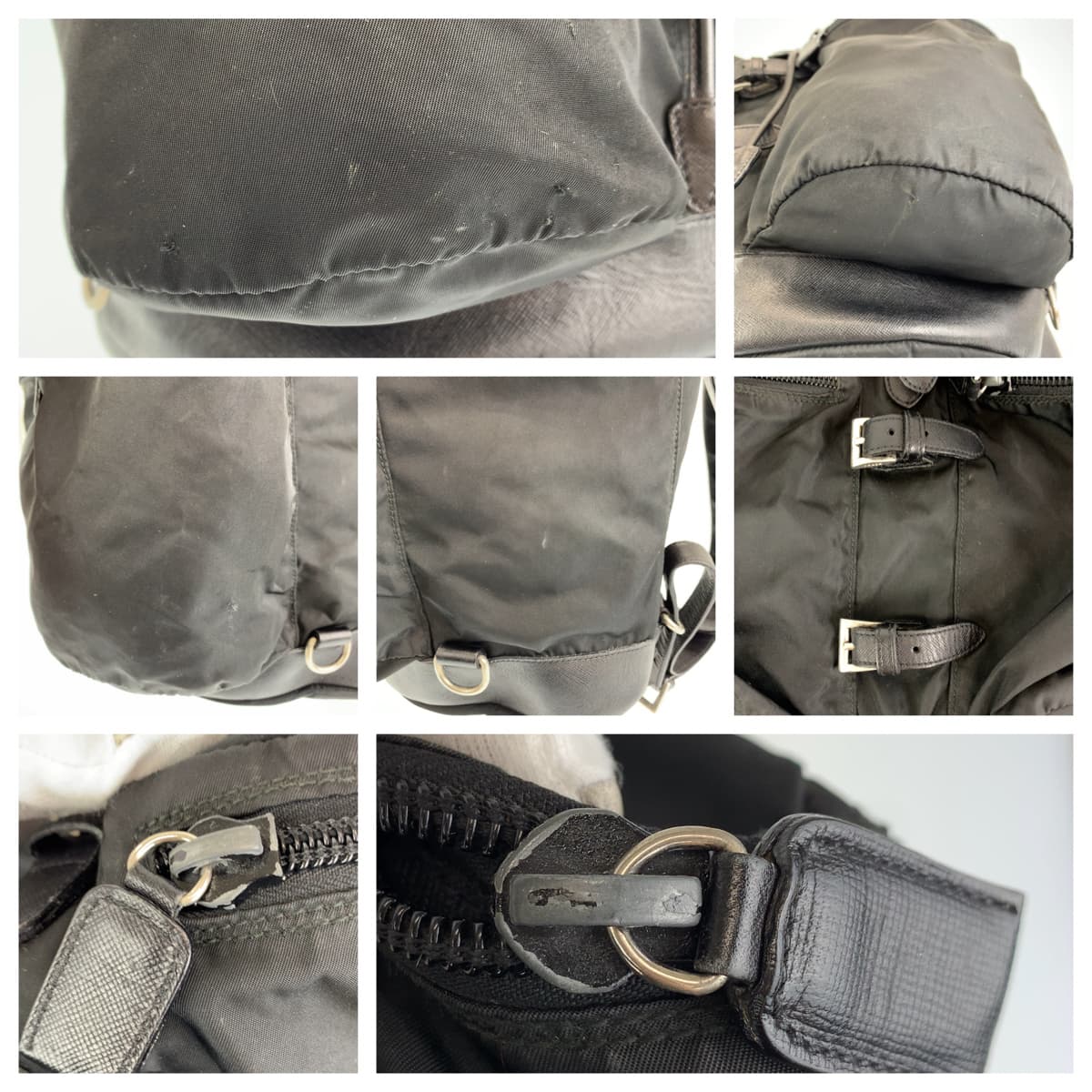 H-00282
PRADA プラダ テスート ブラック 黒 シルバー金具 ナイロン リュックサック バッグパック  レディース
