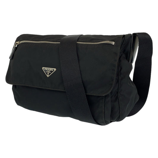 H-00283
PRADA プラダ テスート ブラック 黒 シルバー金具 ナイロン ショルダーバッグ 斜め掛けバッグ  レディース