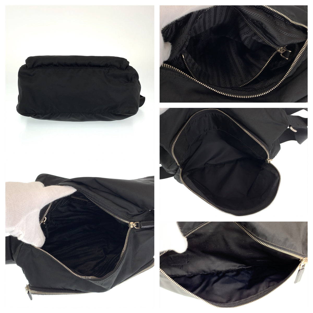 H-00283
PRADA プラダ テスート ブラック 黒 シルバー金具 ナイロン ショルダーバッグ 斜め掛けバッグ  レディース