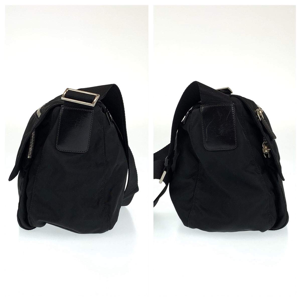 H-00283
PRADA プラダ テスート ブラック 黒 シルバー金具 ナイロン ショルダーバッグ 斜め掛けバッグ  レディース