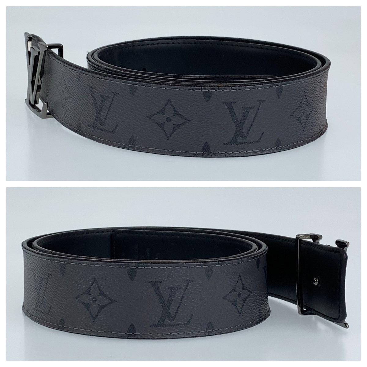 H-00284
LOUIS VUITTON ルイヴィトン モノグラム エクリプスリバース サンチュール イニシャル グレー 灰色 ブラック 黒 PVC M0285 ベルト バッグルベルト  メンズ