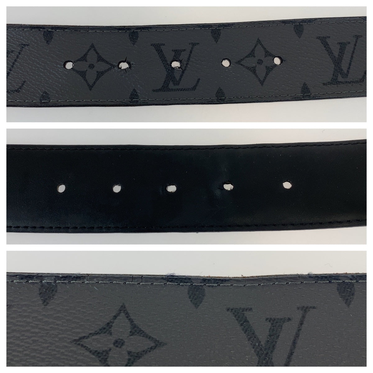 H-00284
LOUIS VUITTON ルイヴィトン モノグラム エクリプスリバース サンチュール イニシャル グレー 灰色 ブラック 黒 PVC M0285 ベルト バッグルベルト  メンズ
