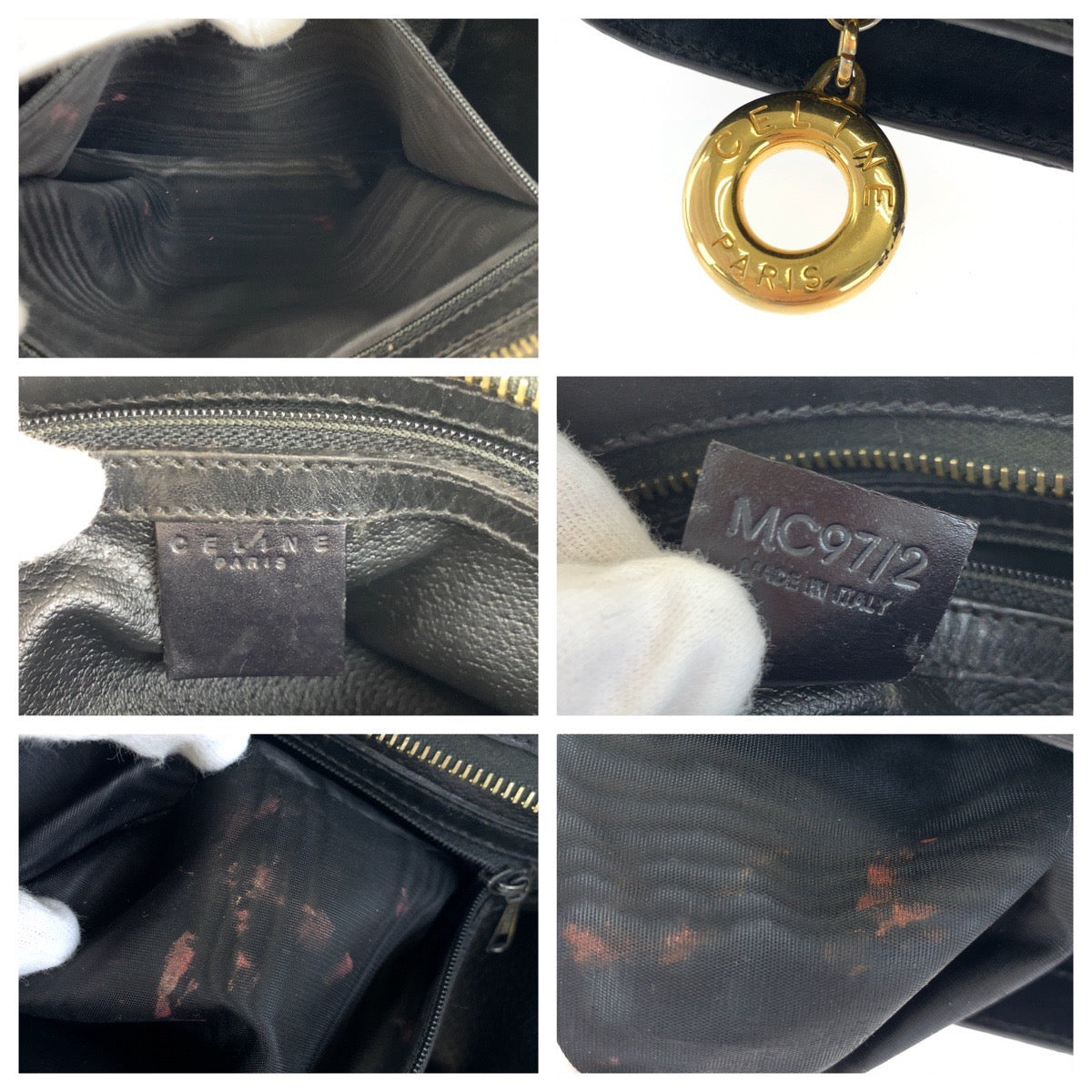 H-00174
CELINE セリーヌ マカダム ブラウン 茶 PVC ハンドバッグ トートバッグ  レディース