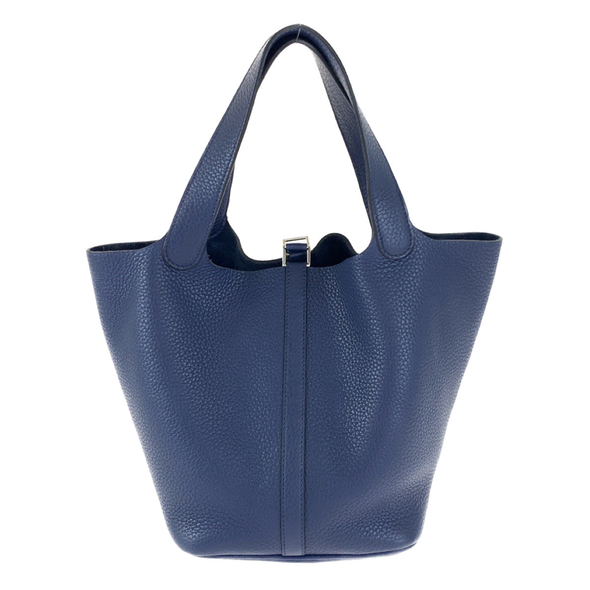 A-098
HERMES エルメス ピコタンロックMM ブルーサフィール ネイビー  紺 シルバー金具 トリヨンクレマンス トートバッグ ハンドバッグ R刻印  レディース