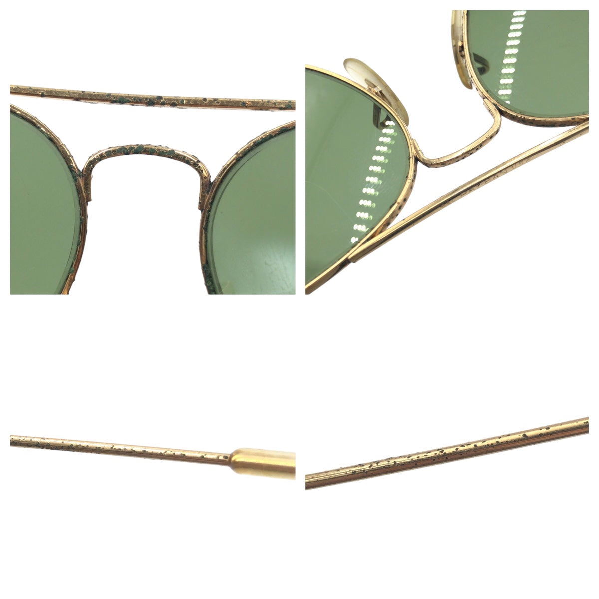 C-129
Ray-Ban レイバン B&L U.S.A アビエーター 男女兼用 ゴールド グリーン 緑 メタル B&L REY-BAN 62□14 サングラス ティアドロップ  メンズ